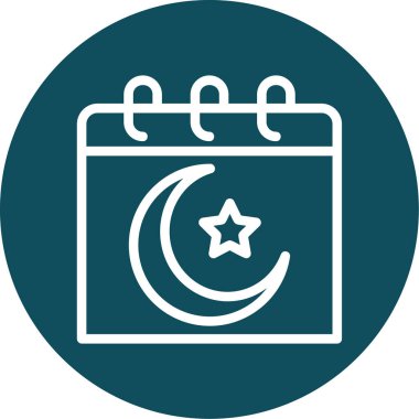 hilal ve yıldız vektör çizimi