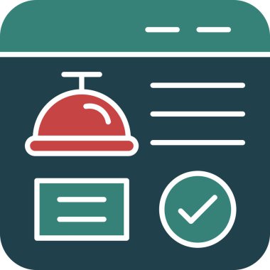 Otel dairesi simgesi, vektör çizimi