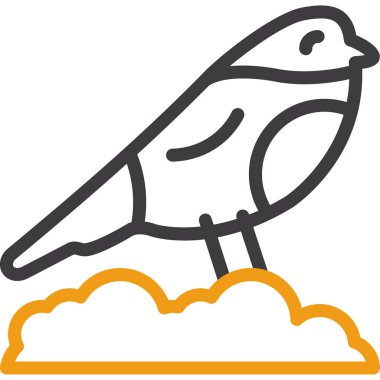 doldurulmuş hayvan kuş simgesi - taslak biçimi