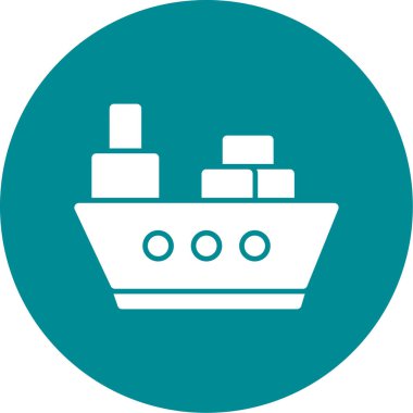 Gemi. Web simgesi basit illüstrasyon