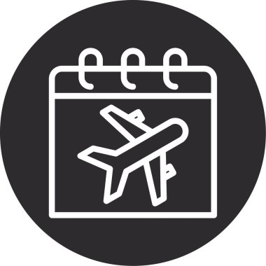 Havaalanı takvimi simgesi, vektör illüstrasyonu