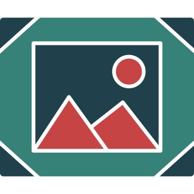 vektör dağ simgesi, basit illüstrasyon