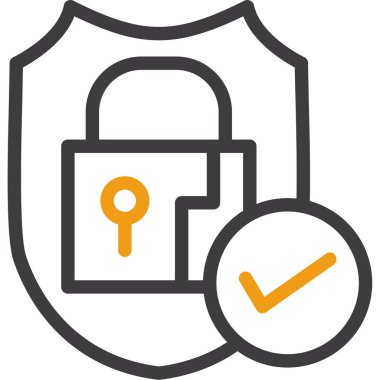 Güvenli kilit simgesi. Web için kilit vektör simgelerinin basit illüstrasyonu