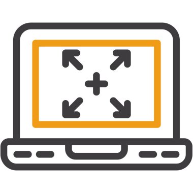 Bilgisayar monitörü ve simgesi. Basit tasarım