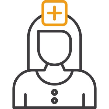 Doktor düz simgesi, vektör çizim