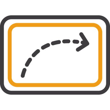 doldurulmuş ana hatlar biçiminde ok vektör simgesi yönüne