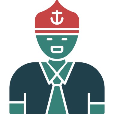 Denizci. Web simgesi basit illüstrasyon