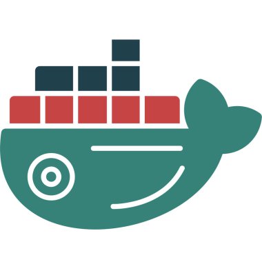 dağıtım gemisi düz simgesi beyaz arkaplan, vektör, illüstrasyon izole