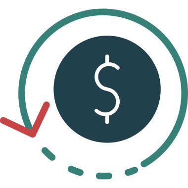 Madeni para ikonu. vektör illüstrasyonu