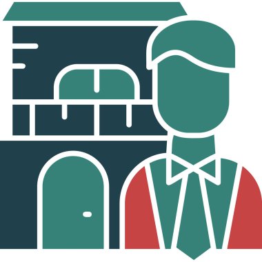 Bina. Web simgesi basit illüstrasyon