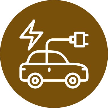elektrikli araba vektör illüstrasyonu modern simge