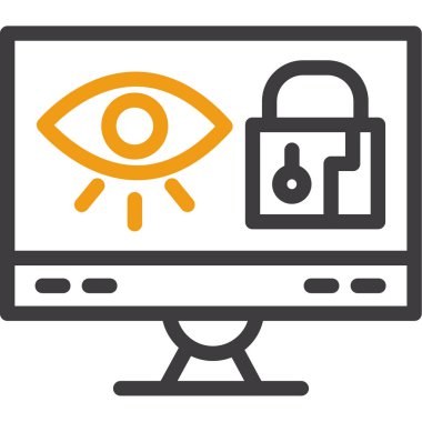 internet güvenlik vektör çizgisi tasarımı