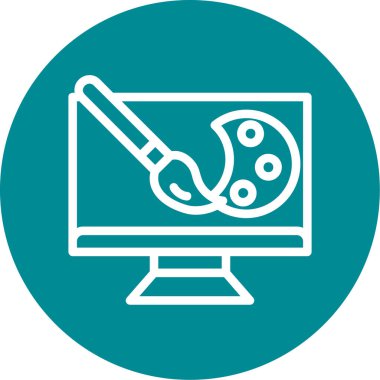 dizüstü bilgisayar ve tornavida. Web simgesi basit illüstrasyon