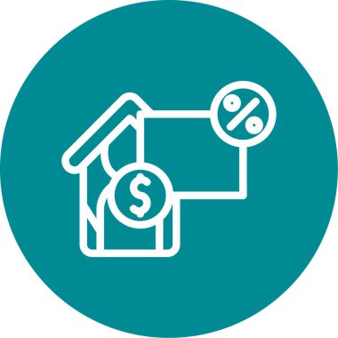 Ev ve dolar işaretli ev simgesinin vektör illüstrasyonu