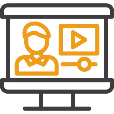 video. Web simgesi basit illüstrasyon