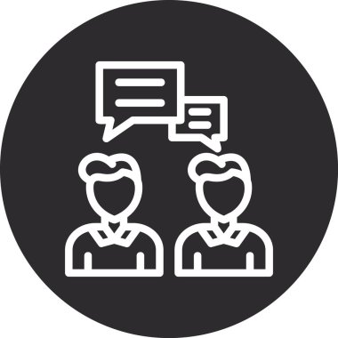 İnsanların vektör illüstrasyonu ve konuşma balonu simgesi