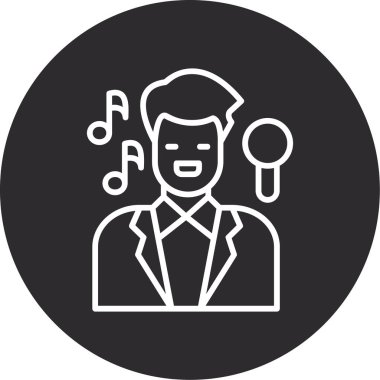 Gitarlı müzisyen, vektör simgesi tasarımı, düzenlenebilir vuruş.