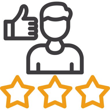 Ana hatlar biçiminde geri bildirim değerlendirme derecelendirmesi simgesi