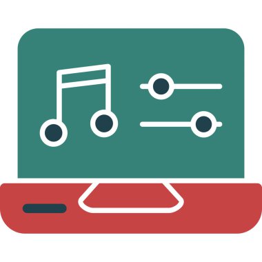 müzik düz simge vektör çizim