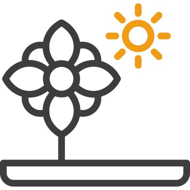 Bir çiçek simgesinin vektör illüstrasyonu