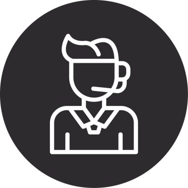 Avatar man simgesi vektör illüstrasyonu