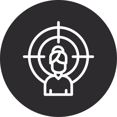 Hedef simgesini vektör web ve mobil uygulaması tasarımı, hedef logo kavramı için izole üzerinde beyaz arka plan