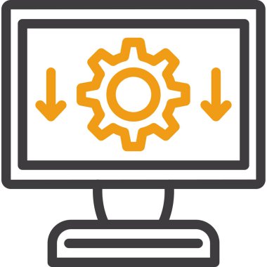 Bilgisayar ayarları. Web simgesi basit illüstrasyon