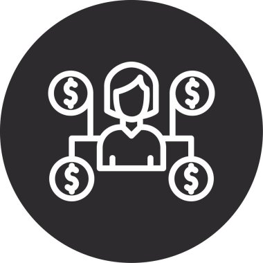 Dolar işareti vektör simgesi