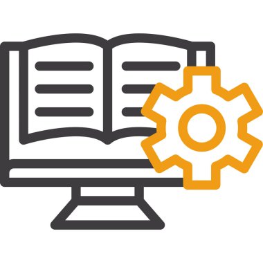 Dişliler ve kitap vektörü tasarımlı kitap