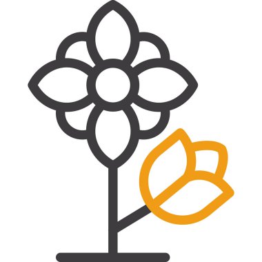 Çiçek. Web simgesi basit illüstrasyon
