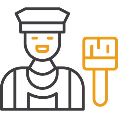 işçi adam simgesi, vektör illüstrasyonu