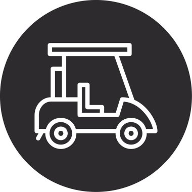 Golf arabası vektör çizgisi simgesi