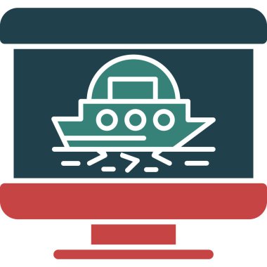 Tekne simgesi, basit vektör çizim