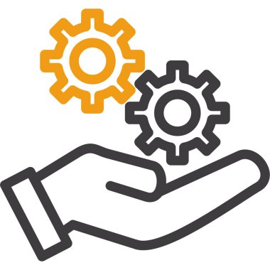 el ve anahtar vektör illüstrasyonlu dişli