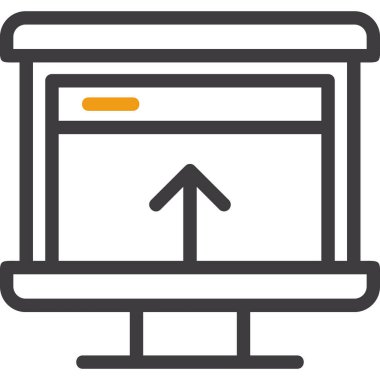 Tarayıcı bilgisayar izleyici simgesi ana hat biçiminde