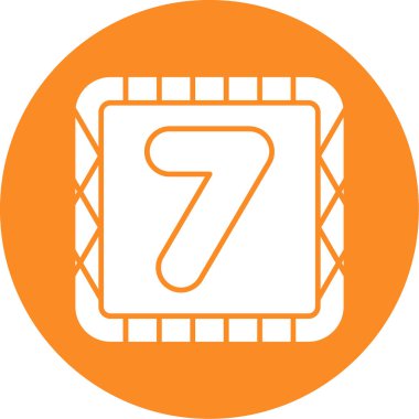 Moda stili izole edilmiş arkaplanda yedinci simge