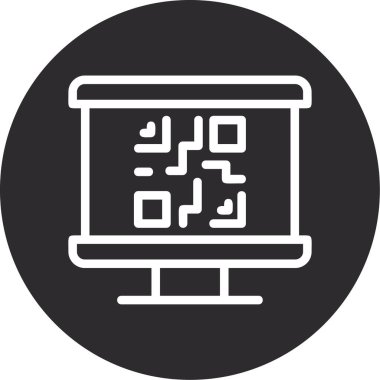 QR kod simgesi. Web tasarımı için qr kod vektör simgesinin basit çizimi