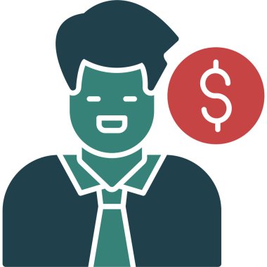 İşadamı Düz Vektör Simgesi