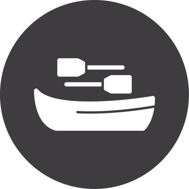 Denizde teknesi olan bir geminin vektör simgesi.