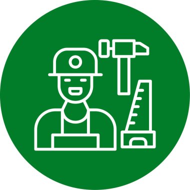 İşçi. Web simgesi basit illüstrasyon