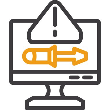 Uyarı hata simgesi vektör çizimi çizimi