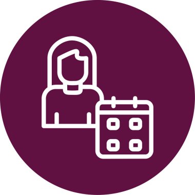 Çanta simgesi olan iş kadınının vektör illüstrasyonu