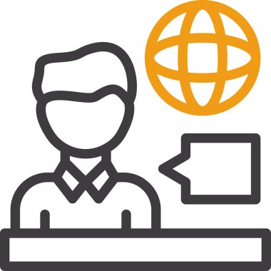 küresel iletişim simgesi vektör illüstrasyonu