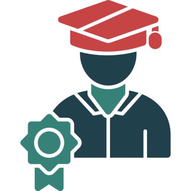 Mezun. Web simgesi basit illüstrasyon