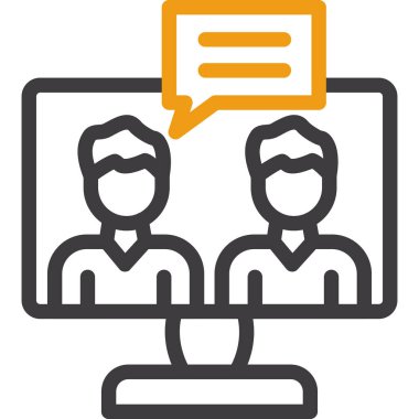 Sohbet ikonu. Web tasarımı için konuşma baloncukları vektör simgelerinin basit çizimi