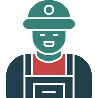 avatar erkek işçi simgesi düz stil