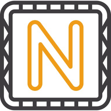 N harfi logo tasarım şablonu