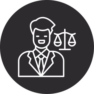 Adaletin vektör çizimi, avukat