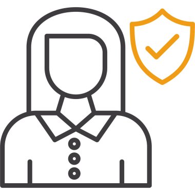 iş kadını simgesi, vektör, illüstrasyon