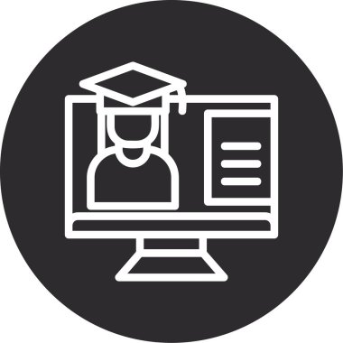 Mezun. Web simgesi basit illüstrasyon